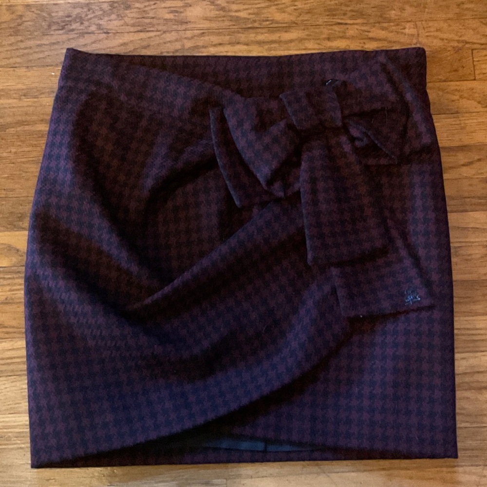 Chic Houndstooth Bow Mini Skirt